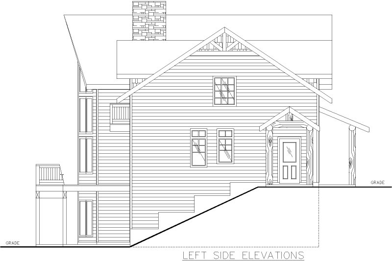 Home Plan - Exterior - Other Elevation for Cabin House Plan #117-573 - 4 bed, 3.5 bath