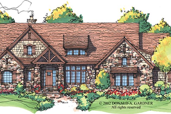 Exterior - Front Elevation 5 for Craftsman House Plan #929-928 - 3 bed, 3.5 bath