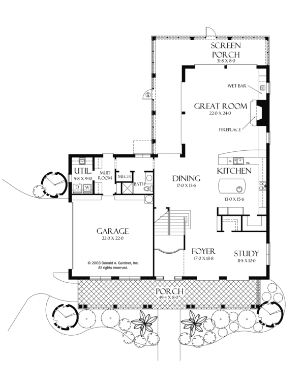 Country Floor Plan - Main Floor Plan #929-897