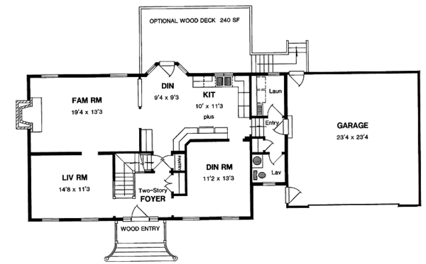 House Design - Colonial Floor Plan - Main Floor Plan #316-132