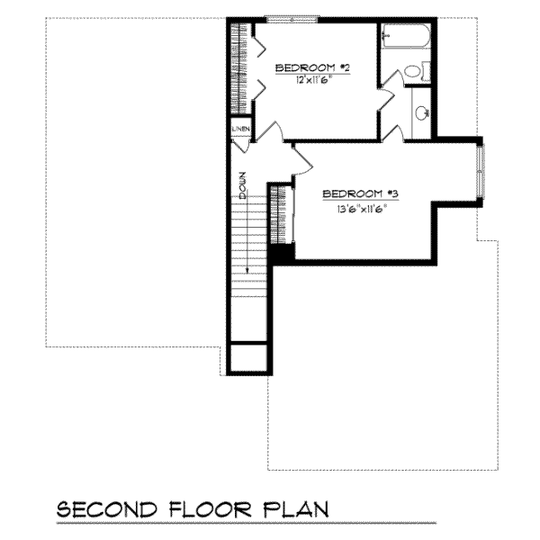 Home Plan - Traditional Floor Plan - Upper Floor Plan #70-272