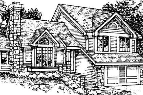 Exterior - Front Elevation for Bungalow House Plan #320-344 - 2 bed, 2.5 bath
