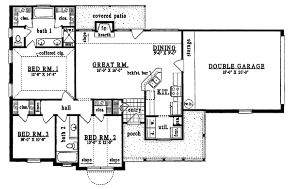 House Design - Country Floor Plan - Main Floor Plan #42-491