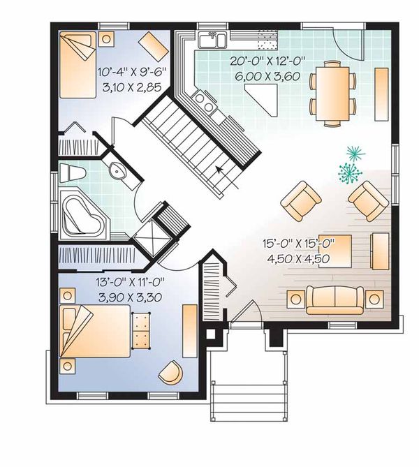 Architectural House Design - European Floor Plan - Main Floor Plan #23-2501