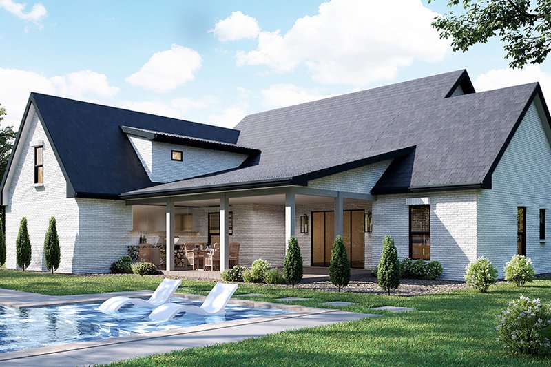 Architectural House Design - Exterior - Rear Elevation for European House Plan #119-441 - 3 bed, 3.5 bath