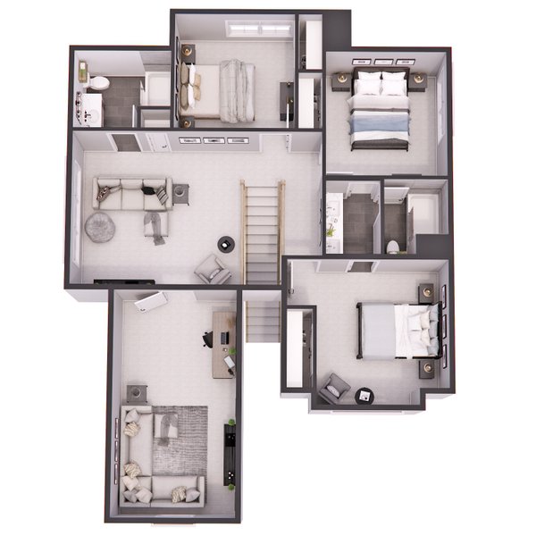 Farmhouse Floor Plan - Upper Floor Plan #51-1272