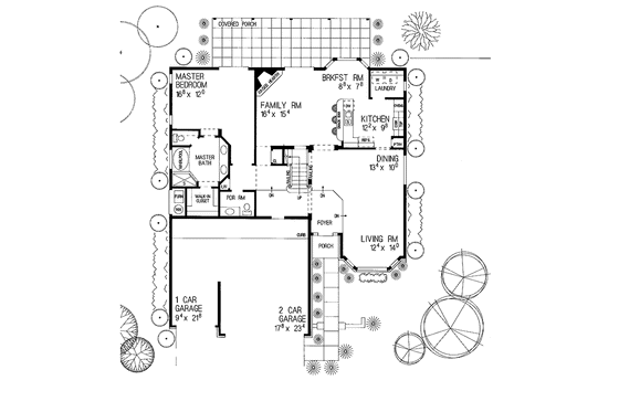 Floor Plan - Main Floor for Contemporary House Plan #72-916 - 4 bed, 2.5 bath