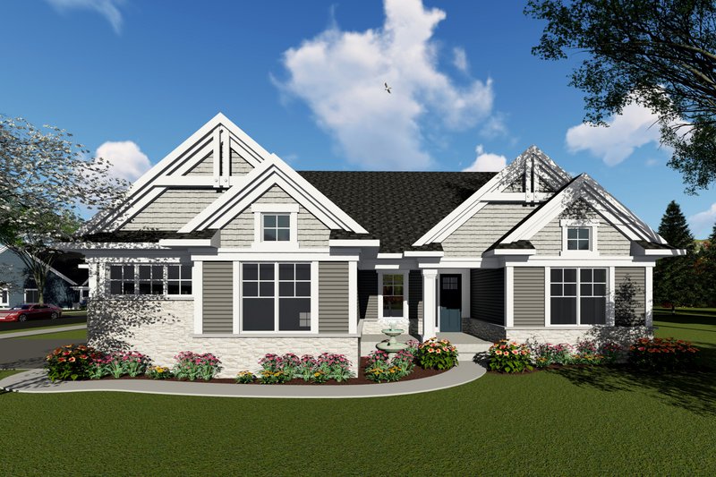 Home Plan - Ranch Exterior - Front Elevation Plan #70-1420