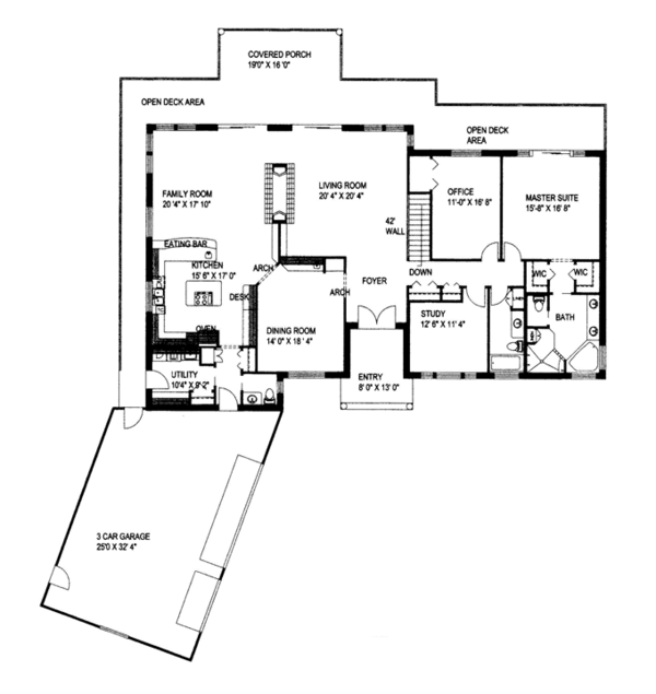 House Plan Design - Contemporary Floor Plan - Main Floor Plan #117-842