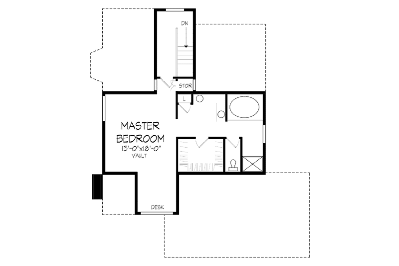 House Design - Floor Plan - Upper Floor for Craftsman House Plan #320-1342 - 2 bed, 2 bath