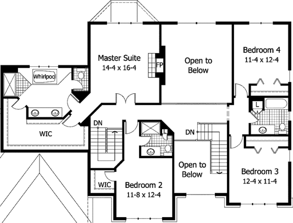 Dream House Plan - Traditional Floor Plan - Upper Floor Plan #51-962