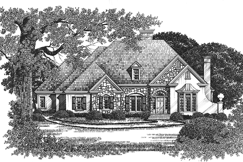 Architectural House Design - Exterior - Front Elevation 3 for Country House Plan #429-79 - 3 bed, 3 bath