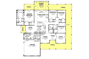 Floor Plan - Main Floor for Country House Plan #20-168 - 4 bed, 2.5 bath