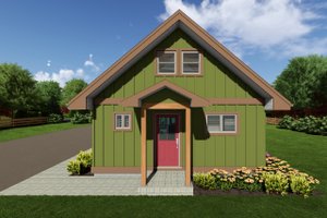 Exterior - Rear Elevation for Cottage House Plan #126-140 - 2 bed, 1 bath