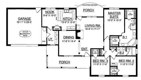 House Plan Design - Country Floor Plan - Main Floor Plan #40-503