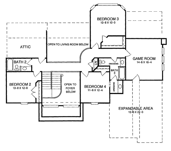Dream House Plan - Mediterranean Floor Plan - Upper Floor Plan #952-178
