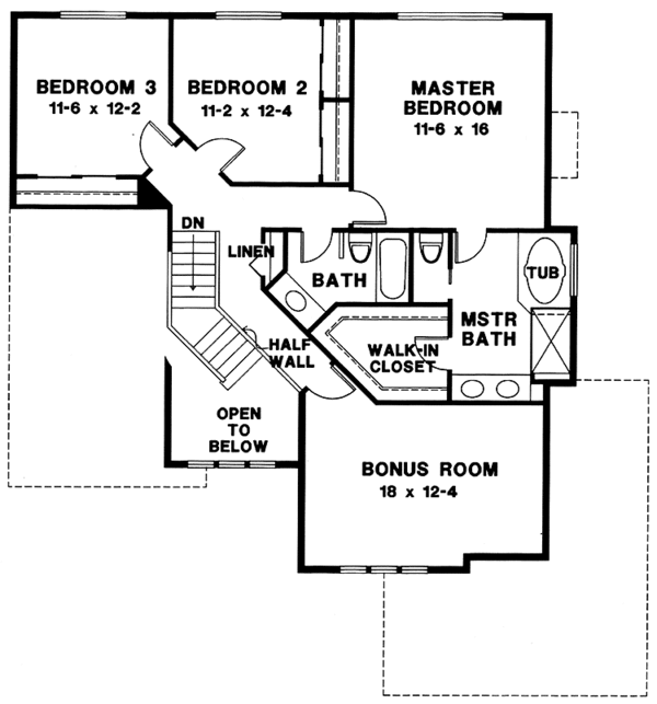 Dream House Plan - Country Floor Plan - Upper Floor Plan #966-60