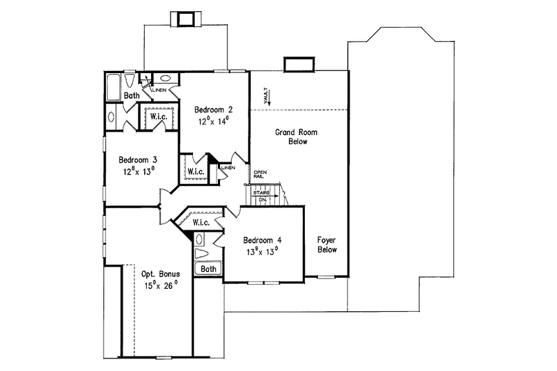 Home Plan - Floor Plan - Upper Floor for Colonial House Plan #927-599 - 4 bed, 3.5 bath