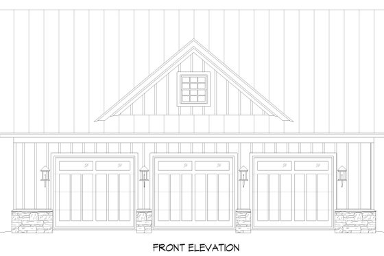 Exterior - Front Elevation 3 for Country House Plan #932-1258, 0 bath
