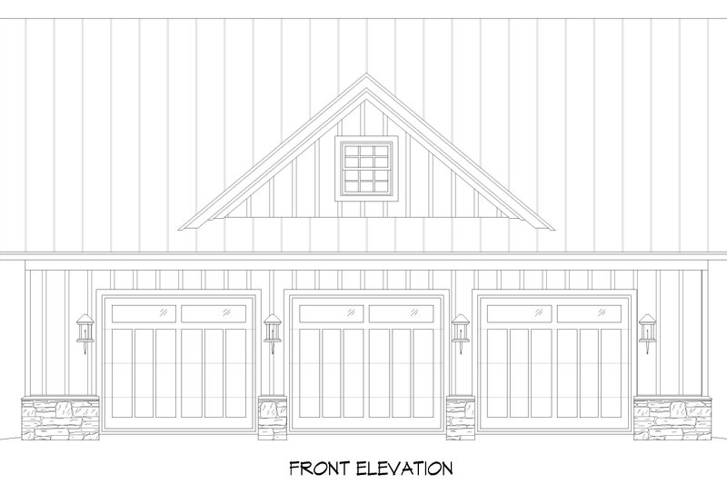 Home Plan - Exterior - Front Elevation 3 for Country House Plan #932-1258, 0 bath