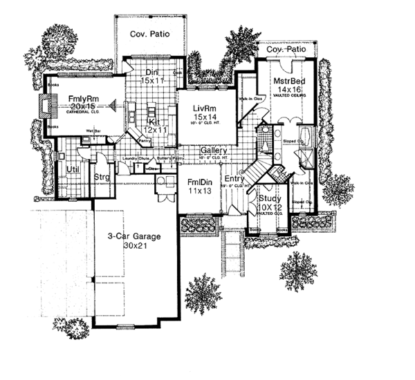Dream House Plan - European Floor Plan - Main Floor Plan #310-1021