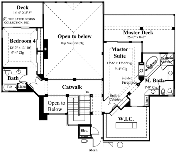 Architectural House Design - Mediterranean Floor Plan - Upper Floor Plan #930-131