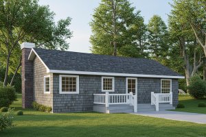 Cottage Exterior - Front Elevation Plan #92-103