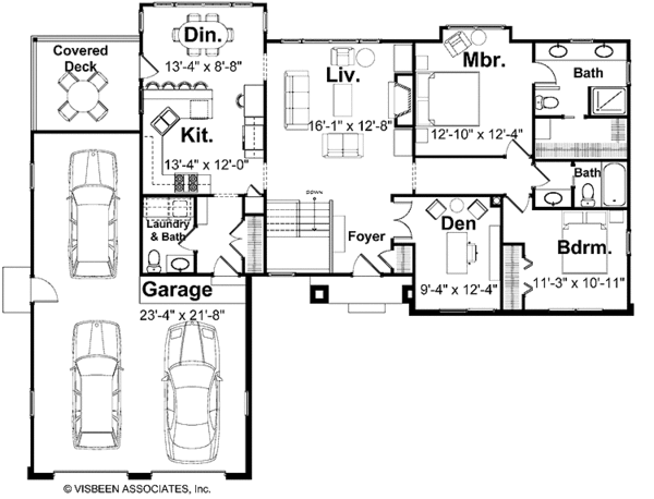 Dream House Plan - Craftsman Floor Plan - Main Floor Plan #928-136