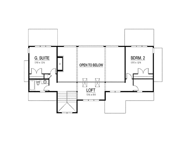 Home Plan - Contemporary Floor Plan - Upper Floor Plan #569-25