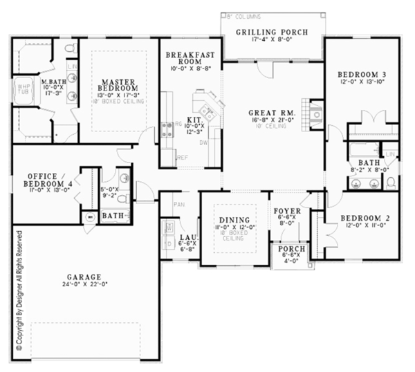 Home Plan - Country Floor Plan - Main Floor Plan #17-3304