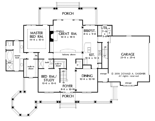 Dream House Plan - Victorian Floor Plan - Main Floor Plan #929-823