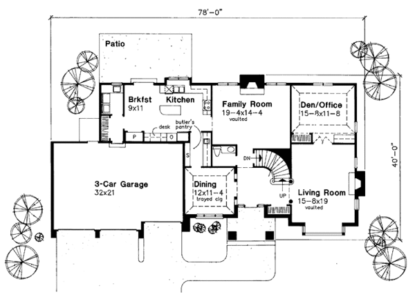 Architectural House Design - Prairie Floor Plan - Main Floor Plan #320-1075