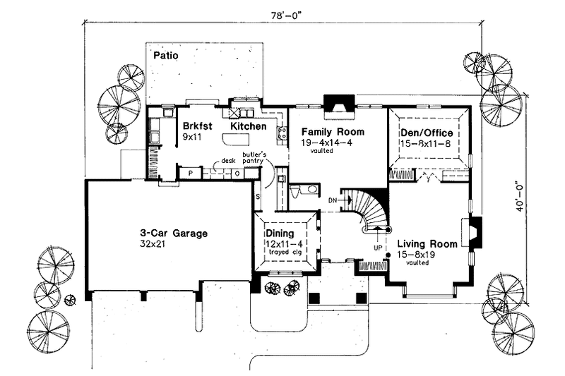 Home Plan - Floor Plan - Main Floor for Prairie House Plan #320-1075 - 4 bed, 2.5 bath