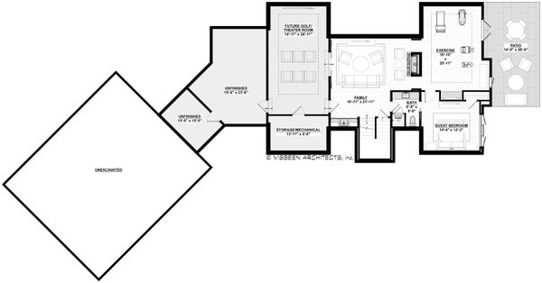 Contemporary Floor Plan - Lower Floor Plan #928-372