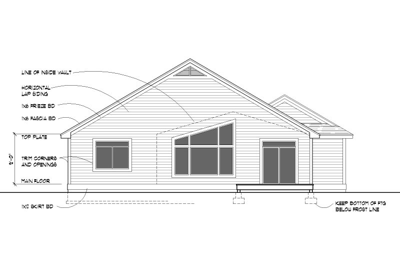 Dream House Plan - Exterior - Rear Elevation for Craftsman House Plan #112-263 - 4 bed, 3 bath