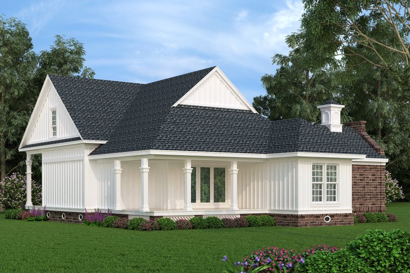House Blueprint - Exterior - Rear Elevation for Southern House Plan #45-614 - 3 bed, 2 bath