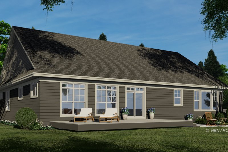 House Plan Design - Exterior - Rear Elevation 2 for Traditional House Plan #51-1243 - 3 bed, 2 bath