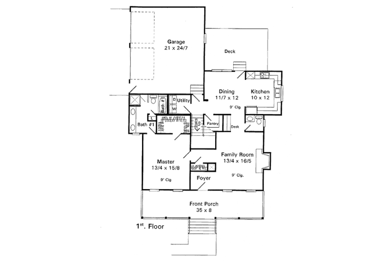 Home Plan - Floor Plan - Main Floor for Country House Plan #41-171 - 3 bed, 2.5 bath