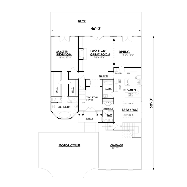 Dream House Plan - Southern Floor Plan - Main Floor Plan #30-369