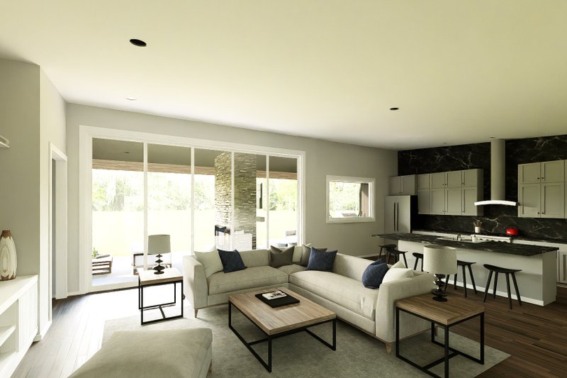House Blueprint - Interior - Family Room for Barndominium House Plan #1064-455 - 3 bed, 2.5 bath