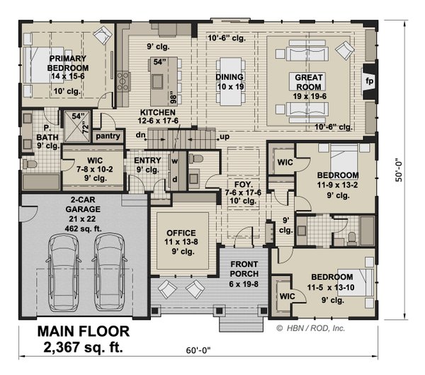 Craftsman Floor Plan - Main Floor Plan #51-1244