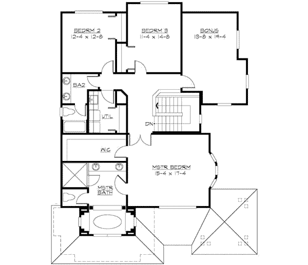Craftsman Floor Plan - Upper Floor Plan #132-148