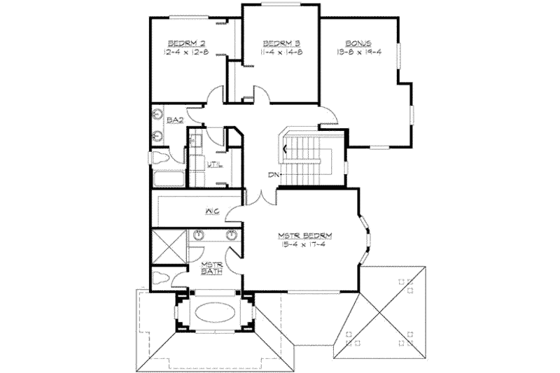Home Plan - Floor Plan - Upper Floor for Craftsman House Plan #132-148 - 3 bed, 2.5 bath