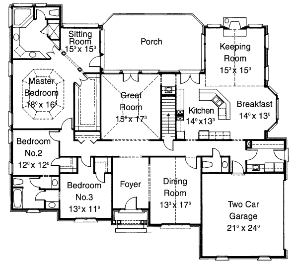 Colonial Floor Plan - Main Floor Plan #429-4