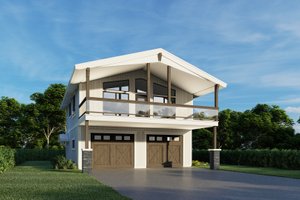 Beach Exterior - Front Elevation Plan #112-176