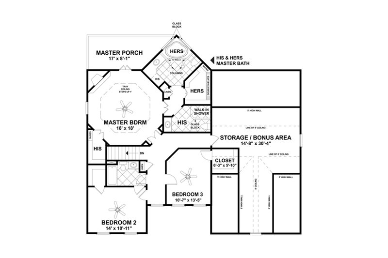 House Design - Floor Plan - Upper Floor for Craftsman House Plan #56-641 - 4 bed, 3 bath