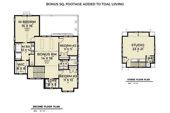 Floor Plan - Upper Floor for Farmhouse House Plan #1070-137 - 3 bed, 2.5 bath