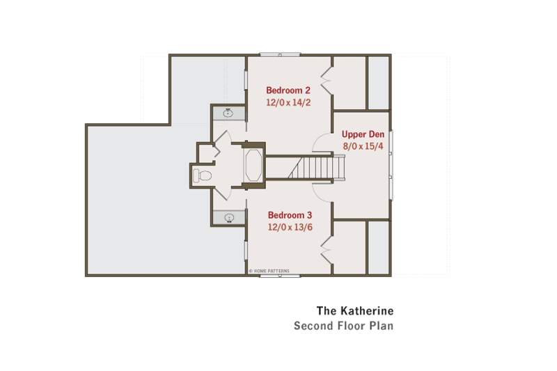 Home Plan - Floor Plan - Upper Floor for Craftsman House Plan #461-18 - 3 bed, 2.5 bath