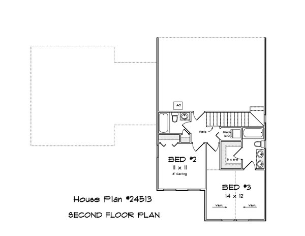 House Design - Floor Plan - Upper Floor 1 for Farmhouse House Plan #513-2306 - 3 bed, 3.5 bath