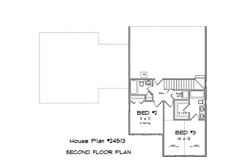 House Design - Floor Plan - Upper Floor 1 for Farmhouse House Plan #513-2306 - 3 bed, 3.5 bath